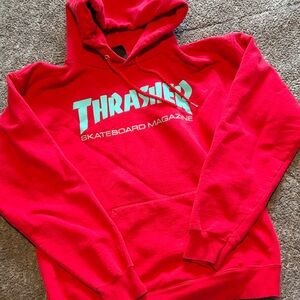 Thrasher Red Hoodie with White Logo